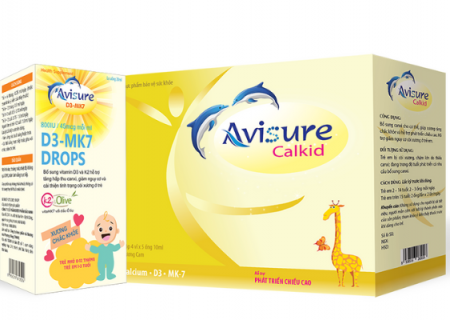 Bộ đôi bổ sung vitamin d3, canxi tăng chiều cao cho bé Avisure Calkid và D3mk7