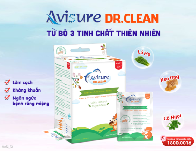 Avisure Dr.clean từ bộ 3 tinh chất tự nhiên Cỏ ngọt, lá hẹ, keo ong