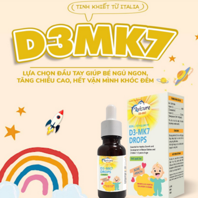 Avisure D3MK7 bổ sung vitamin D3MK7 nhỏ giọt cho bé