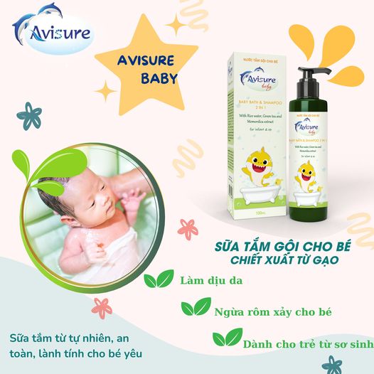 Avisure baby dòng sữa tắm lành tính, an toàn cho trẻ sơ sinh và trẻ nhỏ