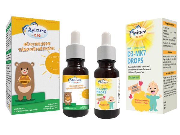 Combo Avisure Zio và Avisure D3mk7 bổ sung vi chất cho bé
